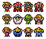 Hero Characters (World Map) - Final Fantasy 1: Dawn of Souls