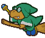 Magikoopa (Green, Flying) - Paper Mario