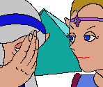 Impa on Link and the King - Zelda: The Wand of Gamelon