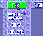 RAM Menu - Sonic the Hedgehog CD