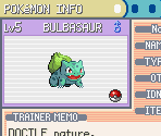 Pokémon Summary Menu - Pokémon FireRed / LeafGreen
