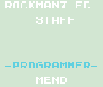 Staff - Rockman 7 FC / Mega Man 7 FC