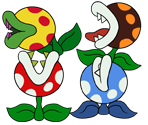 Piranha Plants (Paper Mario-Style) - Mario Customs
