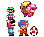 Mario, Luigi, Toad, Toadette and Items (SMW) - Super Mario Maker 2