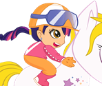 Girl and Pony - Pony Ride with Obstacles