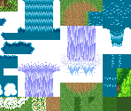Undine's Cave (Exterior), Travel Cannon, Gaia's Navel (Exterior), Potos Falls/Paths - Secret of Mana
