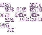 Name List - Gundam Wing: Endless Duel (JPN)