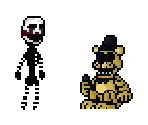 Golden Freddy & Puppet - Super Five Nights at Freddy's