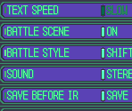 Options Screen - Pokémon Black / White