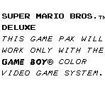 Super Game Boy Error Message - Super Mario Bros. Deluxe