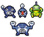 Poliwag, Poliwhirl, Poliwrath & Politoed - Pokémon Mystery Dungeon: Explorers of Time / Darkness
