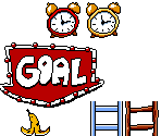 Banana Peel, Clocks, Ladders, and Goal Sign - Pizza Tower