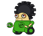 Gearmo (Green) (Paper Mario-Style) - Mario Customs