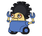 Gearmo (Blue) (Paper Mario-Style) - Mario Customs