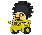 Gearmo (Yellow) (Paper Mario-Style) - Mario Customs