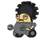 Gearmo (Gray) (Paper Mario-Style) - Mario Customs
