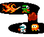 Playable Characters, Enemies, & Items - Dig Dug (JPN)