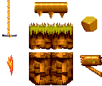 Angel Island Zone (Burning Area, Dry) Objects - Sonic the Hedgehog 3