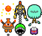 Eeker, Mecha Chomp, & Fuzz Bush (Overworld, Mario & Luigi: Superstar Saga-Style) - Mario & Luigi Customs