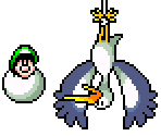 Baby Luigi and Stork - Super Mario Advance 3: Yoshi's Island