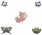 Wurmple, Silcoon, Beautifly, Cascoon & Dustox - Pokémon Mystery Dungeon: Explorers of Time / Darkness