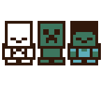 Zombie, Skeleton, & Creeper (GBC-Style) - Minecraft Customs