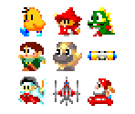 Parody Mode Characters, Items, & Enemies - Space Invaders DX