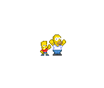 Homer and Bart - Homer and Bart in Mario World