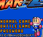Main Menu - Super Bomberman 2