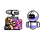 WALL-E & EVE (Mega Man NES Enemy-Style) - Disney / Pixar Customs