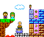 Tileset, NPCs and Powerups - Alex Kidd in Miracle World