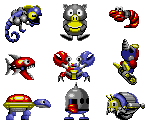 Badniks (Sonic 2 8-Bit, Genesis-Style) - Sonic the Hedgehog Customs