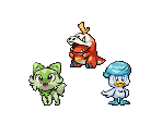 #0906 Sprigatito, #0909 Fuecoco & #0912 Quaxly (FRLG-Style) - Pokémon Customs
