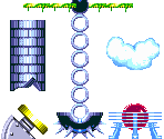 Sky Sanctuary Zone Objects - Sonic & Knuckles