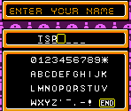 Name Entry Screen - 10-Pin Bowling