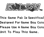 Game Boy Error Message - Mario Golf