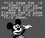 Game Boy Error Message - Mickey's Speedway USA