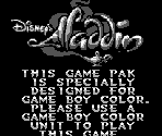 Game Boy Error Message - Aladdin (GBC)