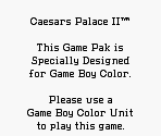 Game Boy Error Message - Caesar's Palace II