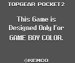 Game Boy Error Message - Top Gear Pocket / Rally 2