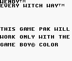 Game Boy Error Message - Wendy: Every Witch Way