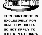 Game Boy Error Message - F-1 World Grand Prix