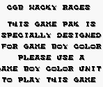 Game Boy Error Message - Wacky Races