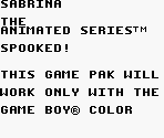 Game Boy Error Message - Sabrina: The Animated Series: Spooked!