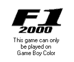 Game Boy Error Message - F1 Championship Season 2000