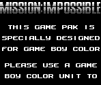 Game Boy Error Message - Mission: Impossible
