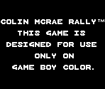 Game Boy Error Message - Colin McRae Rally