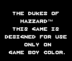 Game Boy Error Message - The Dukes of Hazzard: Racing for Home