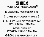 Game Boy Error Message - Shrek: Fairy Tale Freakdown