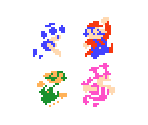 Mario, Luigi, Toad & Toadette (Super Mario Maker, Mario Bros. NES-Style) - Mario Customs